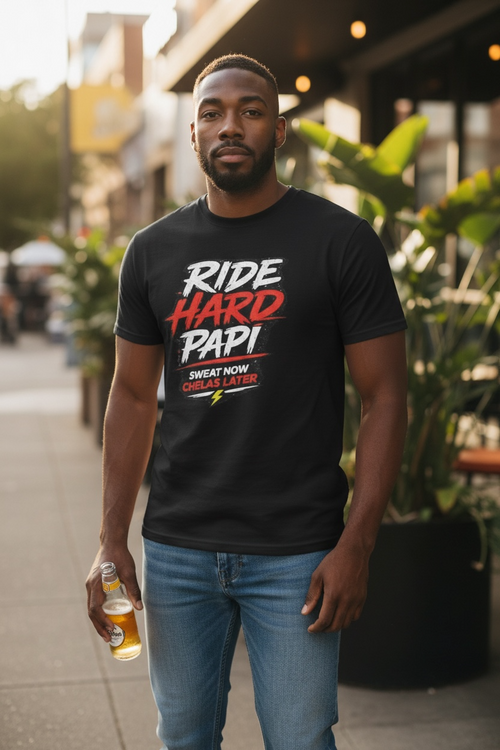 Ride Hard Papi – Cycling Performance Tee
