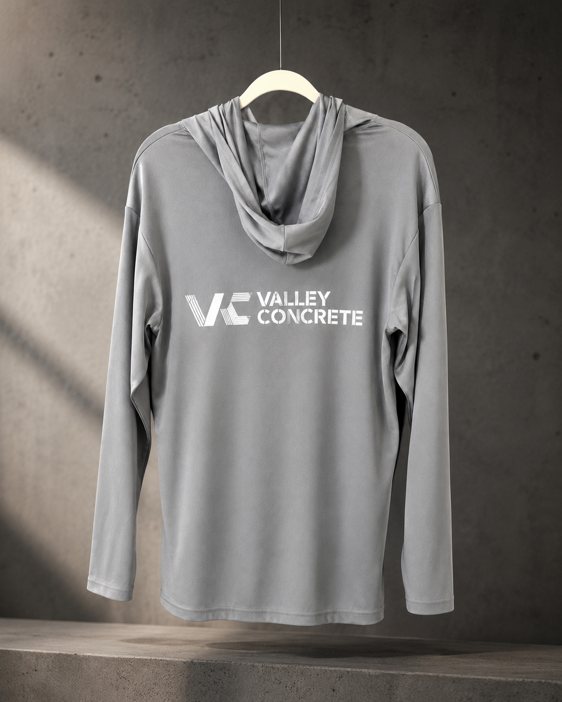 Custom hooded performance shirts — $22 each, 12 minimum.