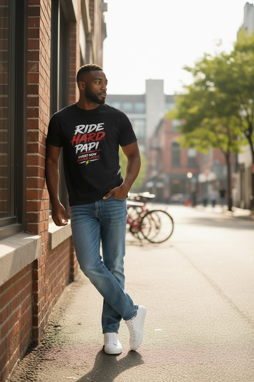 Ride Hard Papi – Cycling Performance Tee